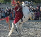 La reine Guenievre sur son cheval blanc 